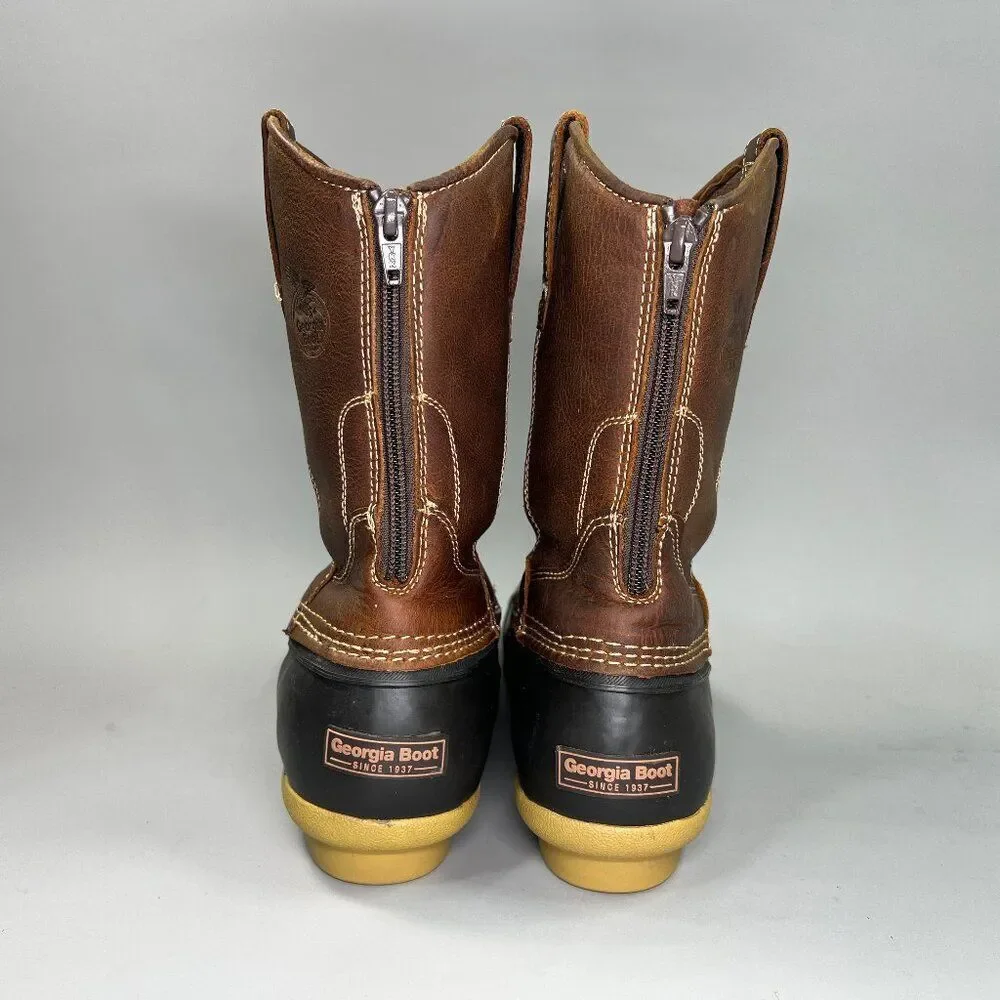Georgia Boot Marshland‎ Boots Boy's Size 7 Brown Leather Pull On Muck Duck Boots